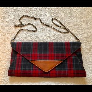 Red Plaid Flannel Clutch